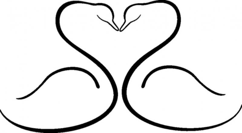 Symbol - Zwei Schwäne formen ein Herz