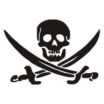 Symbol - Piraten, Totenkopf und Schwerter